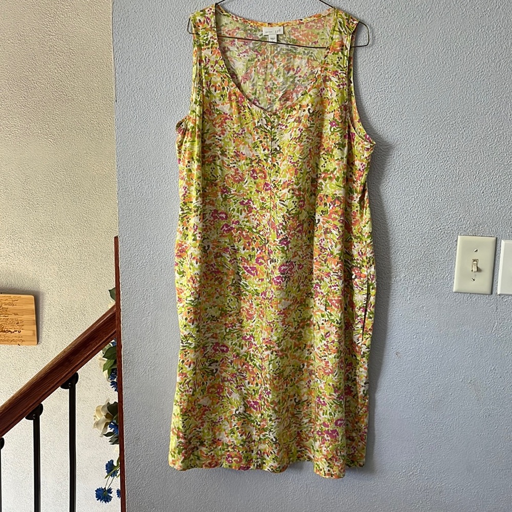 j.jill sleeveless 100% linen dress